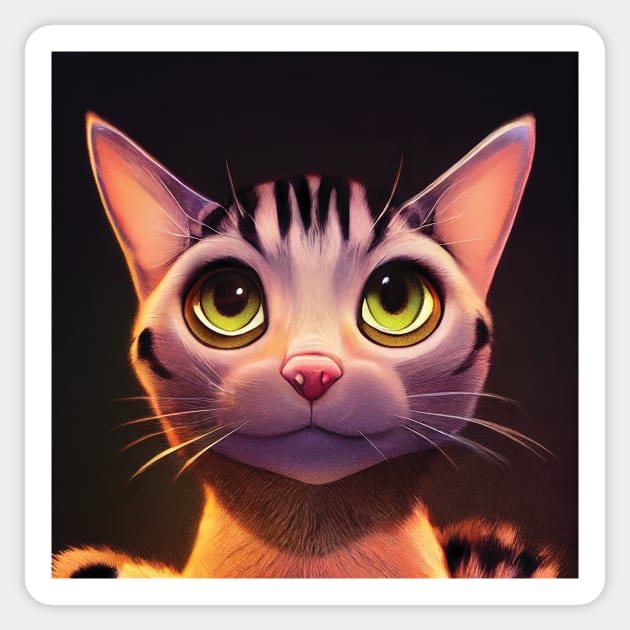 Cute Tabby Cat Sticker by Geminiartstudio